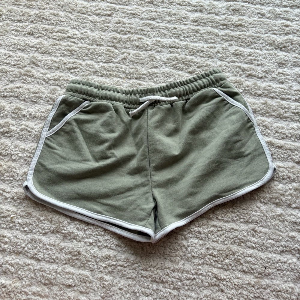 Olive Green Girls Shorts